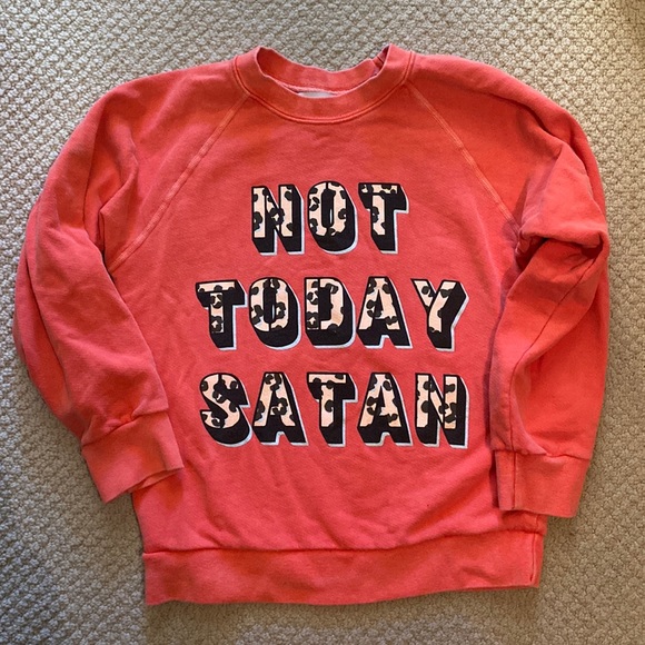 Parts + Labor “not today Satan” crew neck sweatshirt. - Picture 2 of 7